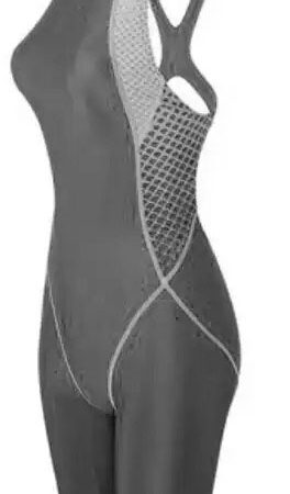 Grijze badpak Vis wedstrijdbadpak Grijs