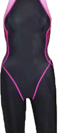 Zwart roze badpak Vis badpak zwart roze polyester