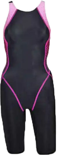 Zwart roze badpak Vis badpak zwart roze polyester